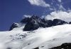 Dachstein 2995m - od nejvyho vrcholu na fotce vlevo